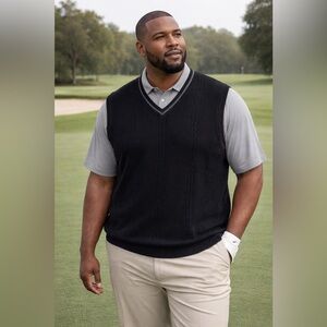 Cypress Links Men’s Golf V-Neck Sweater Vest Black & Gray Size 2XB
